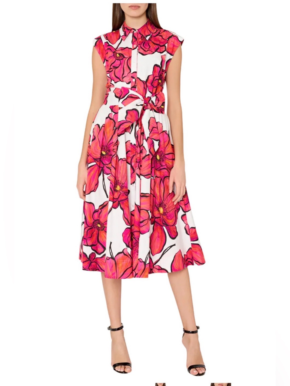 MILLY Jules Windflower Pastel Poplin Midi Dress